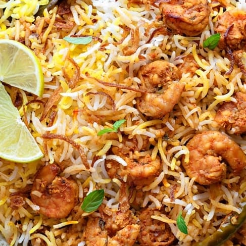 Shrimp Biryani.
